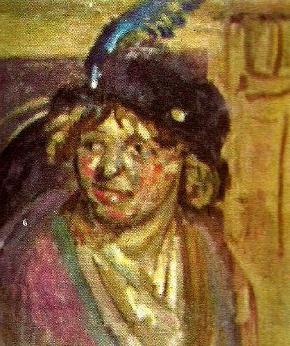 Walter Richard Sickert den bla hatten France oil painting art